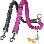 2 Chien, coupleur de laisse, 360° Double laisse pivotante pour 2 Chien, longueur réglable Chien Marche et laisse d'entraînement pour petits chiens de taille moyenne deux (Rose Red)