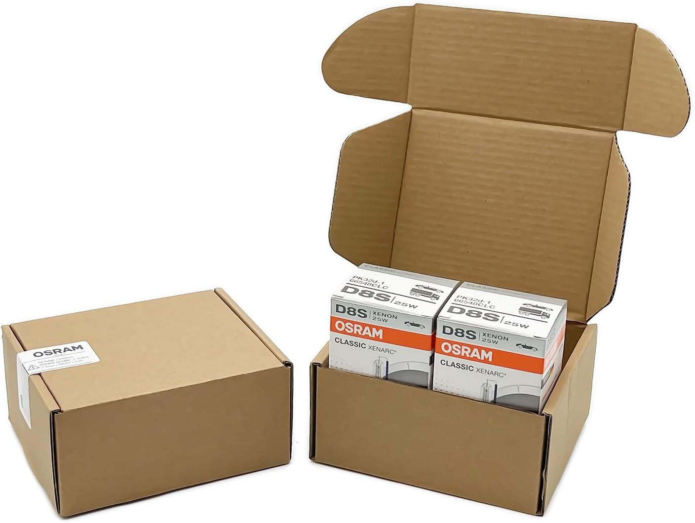 OSRAM D8S OEM Classic Xenarc HID Xenon Headlight Bulbs 66548CLC 25W 4500K w/DAMA Alcohol Pads | Pack of 2