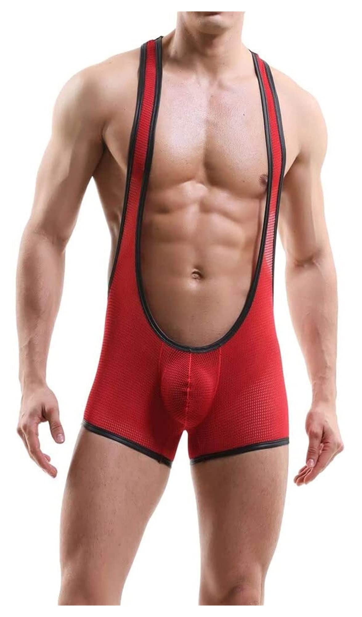 Buy LYDHDY Men's Wrestling SingletsBreathable Mesh Bodysuit Leotard Underwear Athletic