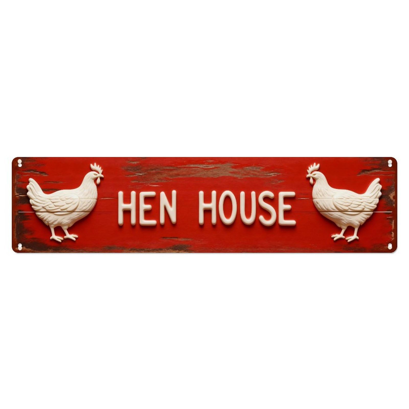 Iageret Vintage Chicken Hen House Sign Pattern Metal Tin Sign Retro Wall Decor, Bar Garage Cafe Kitchen Home Wall Art Poster Decoration 4X16inches
