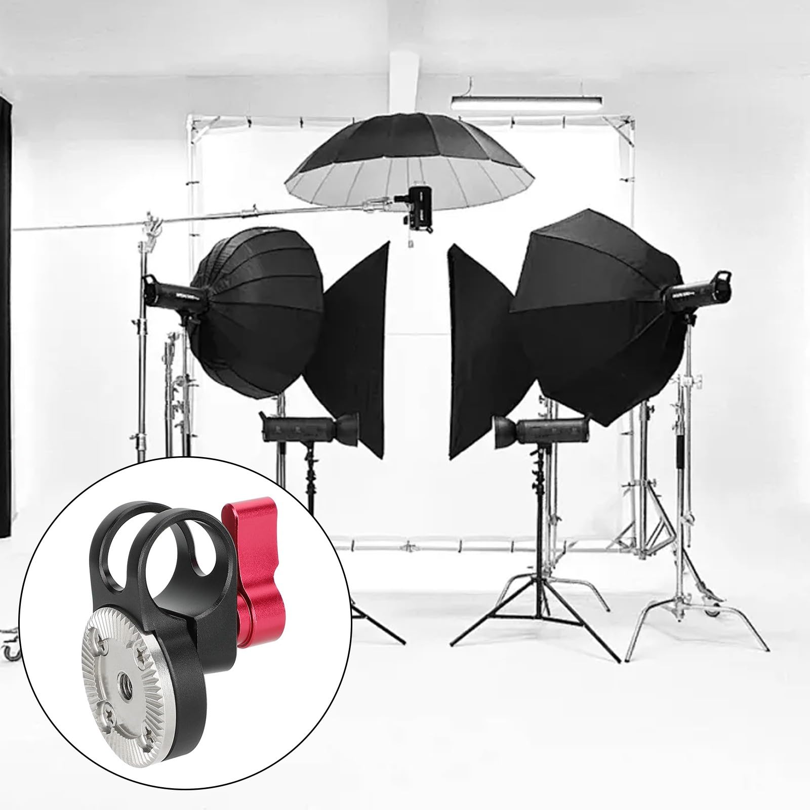 Estensioni compatibili con morsetto in alluminio da 19 mm per attrezzatura fotografica per migliorare la stabilità dell'attrezzatura cinematografica