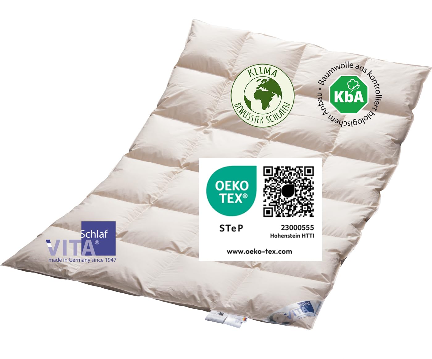 Bio-Luxe-KBA Deutsche Gutshofdaune W6 - EXTRA WARM DAUNENDECKE Organic 100% Nature Daunendecke Deutsche Qualität (135 x 200 cm)