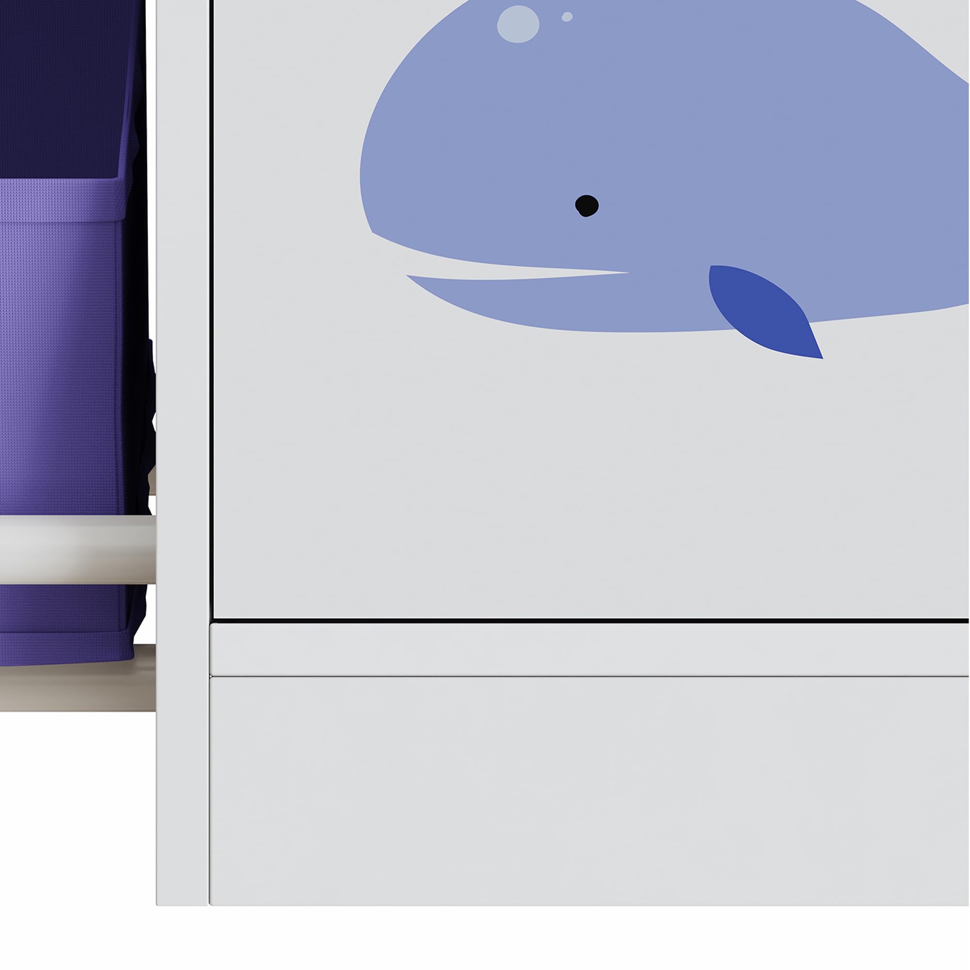 [en.casa] Estantería Infantil Søndreland Librería con Motivos Infantiles con Cajas Plegables y Compartimentos Dormitorio para Niños Habitación Infantil 80 x 90 x 30 cm - Aqua Dream