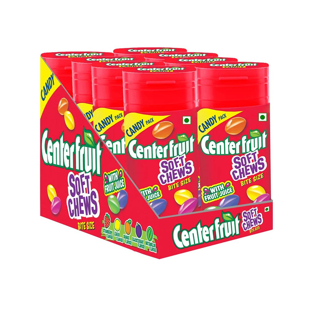 Center Fruit, Soft Chews Bite Size, with Fruit Juice, 264g (8 Units x 33g Each)