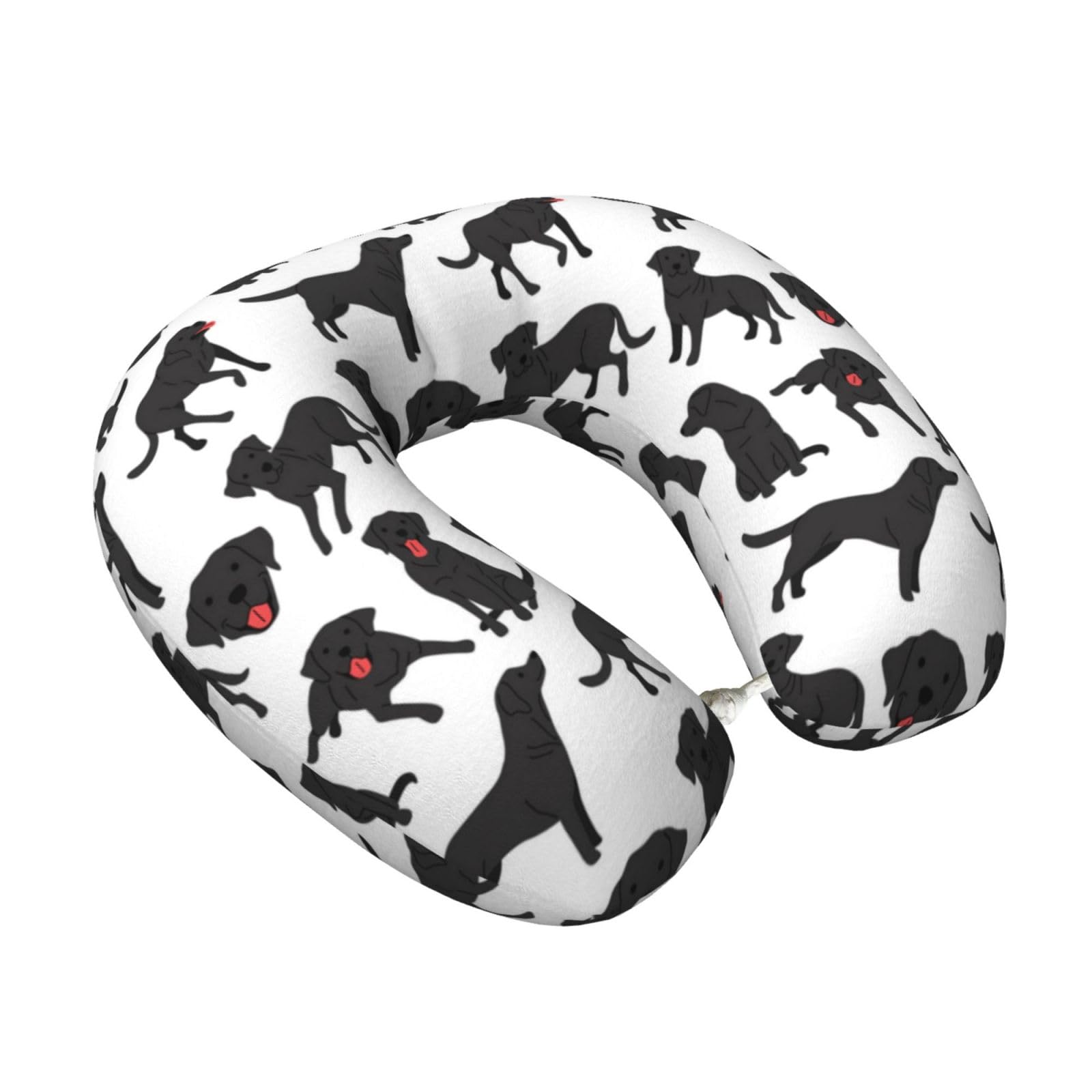 LKYMOH Labrador Seamless Pattern, Travel Neck Pillow U-Shaped Memory Neck Support Soft Comfortable With Washable Cover For Airplane Car Traveling and Office