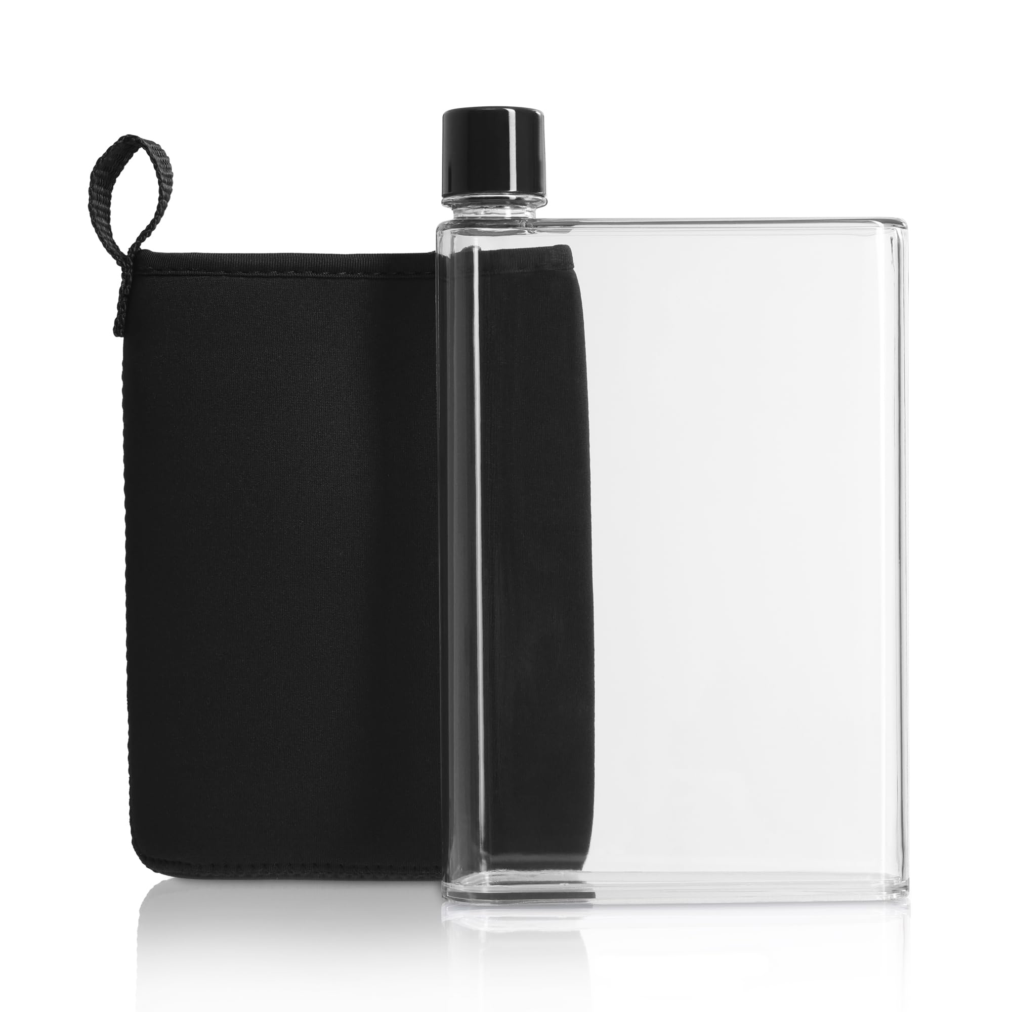 BOXi™ - Flat Water Bottle + FREE Pouch 750ml, Ideal for Back Packs, BPA Free, No Leak, Slim Flat Bottle fits into pockets and bags