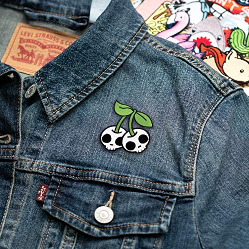 Winks For Days Cherry Skulls Embroidered Iron-On Patch