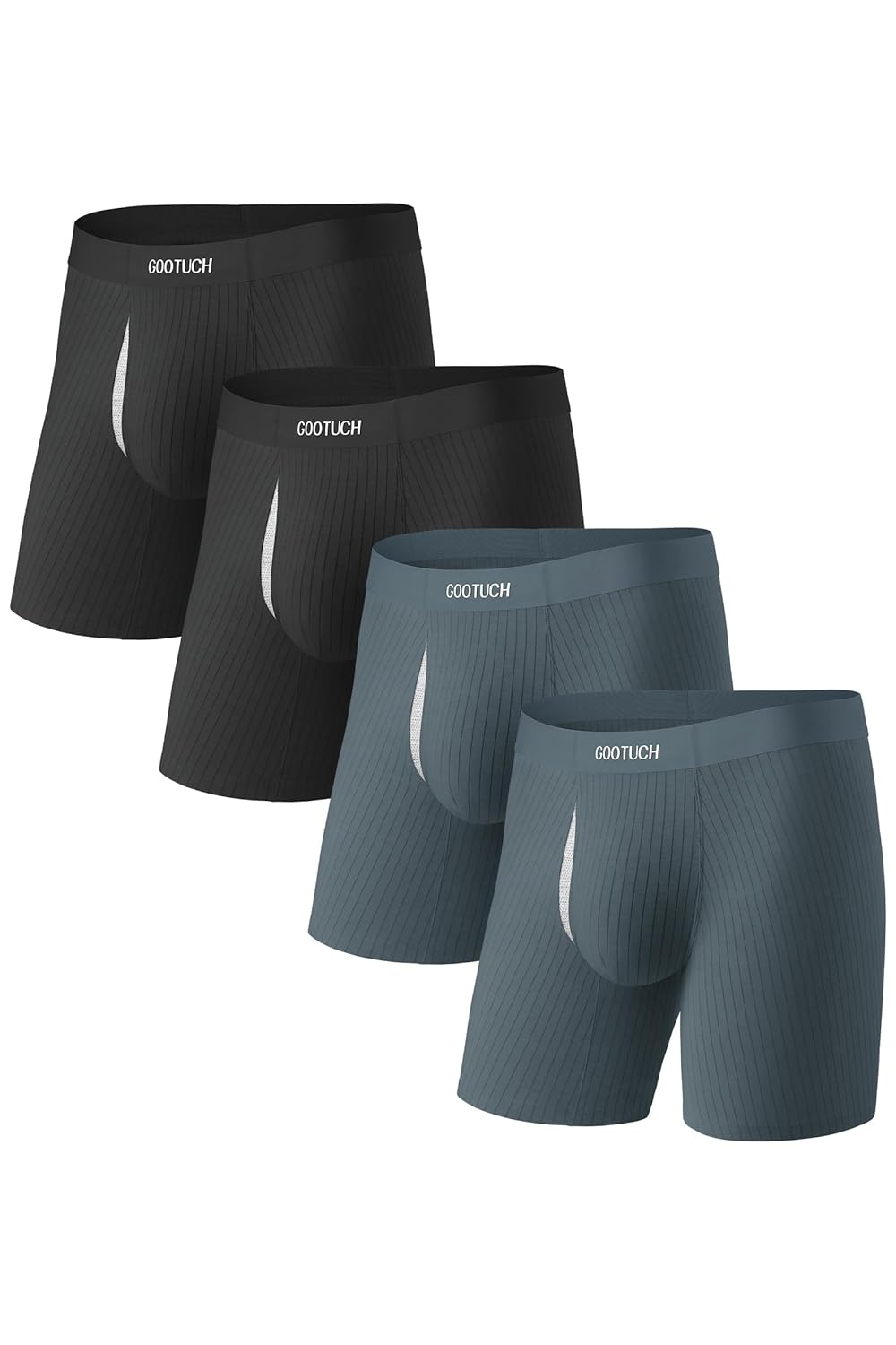 GOOTUCH Mens Modal Breathable Underwear Moisture Wicking Odor Control Boxer Briefs Ultra-Soft Stretch Seamless 2 4 pack