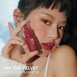 Peripera Ink the Velvet Lip Tint - High Pigment Color, Longwear, Weightless, Gluten-Free, Paraben-Free (020 CLASSY PLUM ROSE)