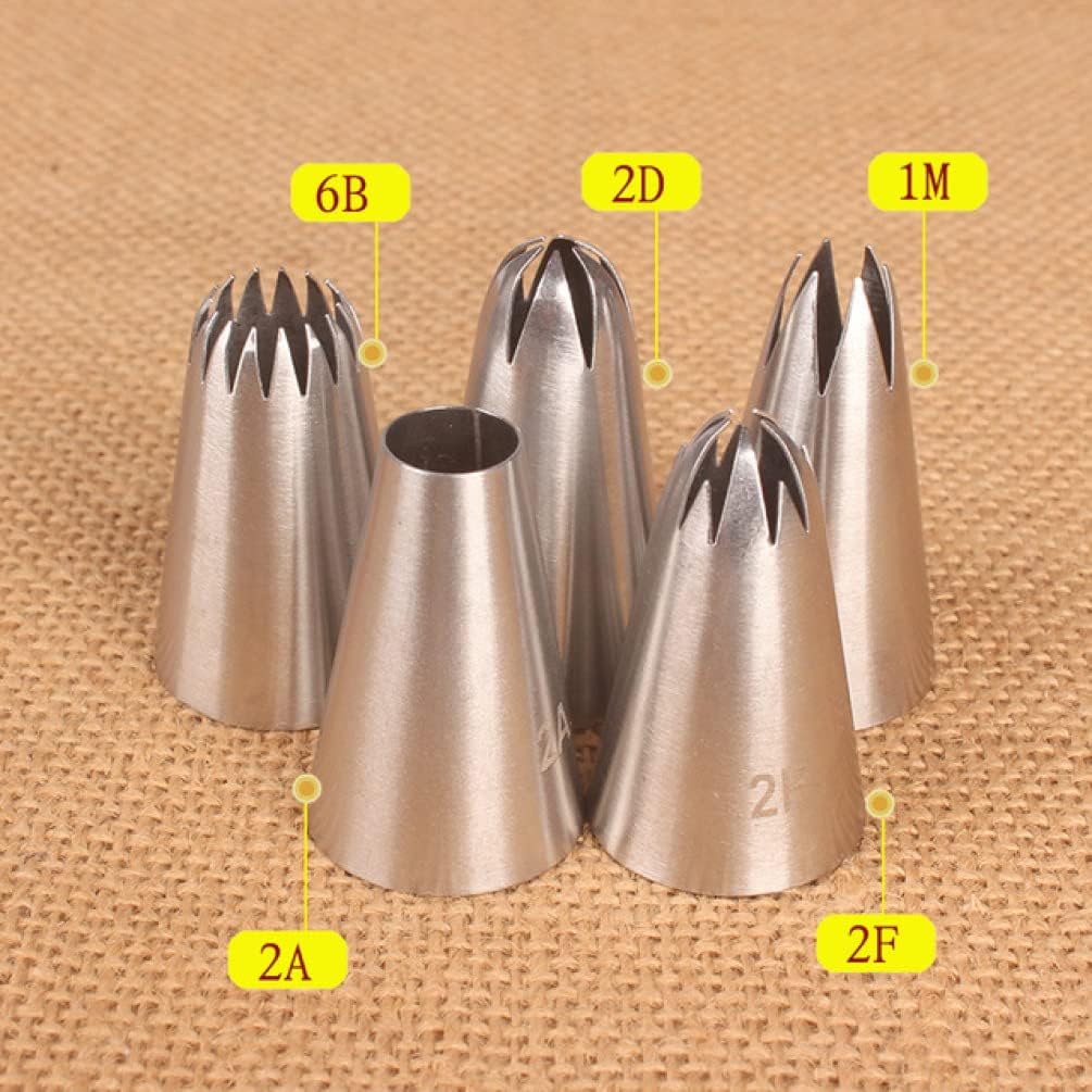 DIY Cake Decorating Tools,Cake Piping Tips 1m#2a#2D#2f#6b Icing Piping Pastry Nozzles for Cakes Fondant Decor Confectionery Flower Cream Nozzle Icing Nozzles