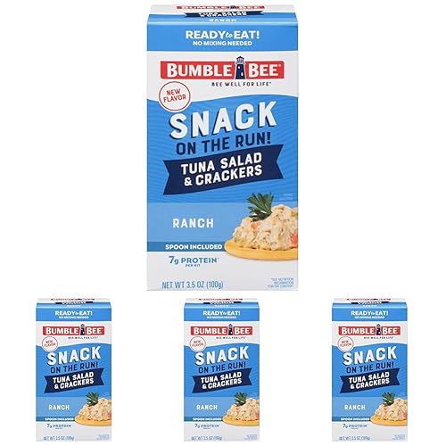 Vista 67 de Bumble Bee Snack On The Run - Kit de ensalada de atún con galletas saladas, listo para comer, cuchara incluida, atún capturado en la naturaleza