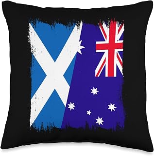 Scotland Australia Half Flag Scottish Australian Roots Throw Pillow