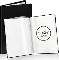 Vista 1 de A2 Heavy Duty Binder with Plastic Sleeves 17 x 24 Inch Portfolio Folder with 30 Clear Sheet Protectors Art Portfolio Folder for Artwork Poster