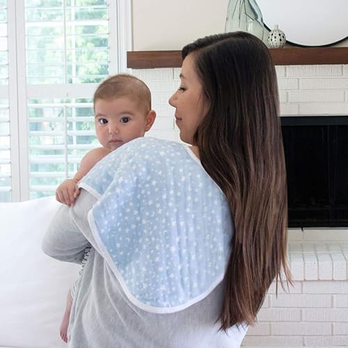 Miniatura 4 de Aden + Anais Burpy Babero, 100% muselina de algodón, suave, absorbente, 4 capas, babero multiusos, 22.5 x 11 pulgadas, paquete de 2 unidades