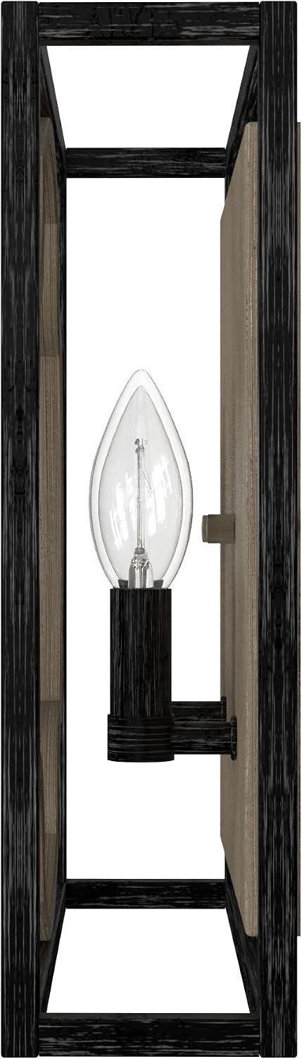 Hunter - Stone Creek 2-Light French Oak, Rustic Style, Dimmable, Medium Size Sconce Light for Bedrooms, Kitchens, Foyers, Bathrooms - 19227