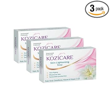 Kozicare Skin Lightening Soap with Kojic Acid, Glutathione & Arbutin - 75g (Pack of 3)