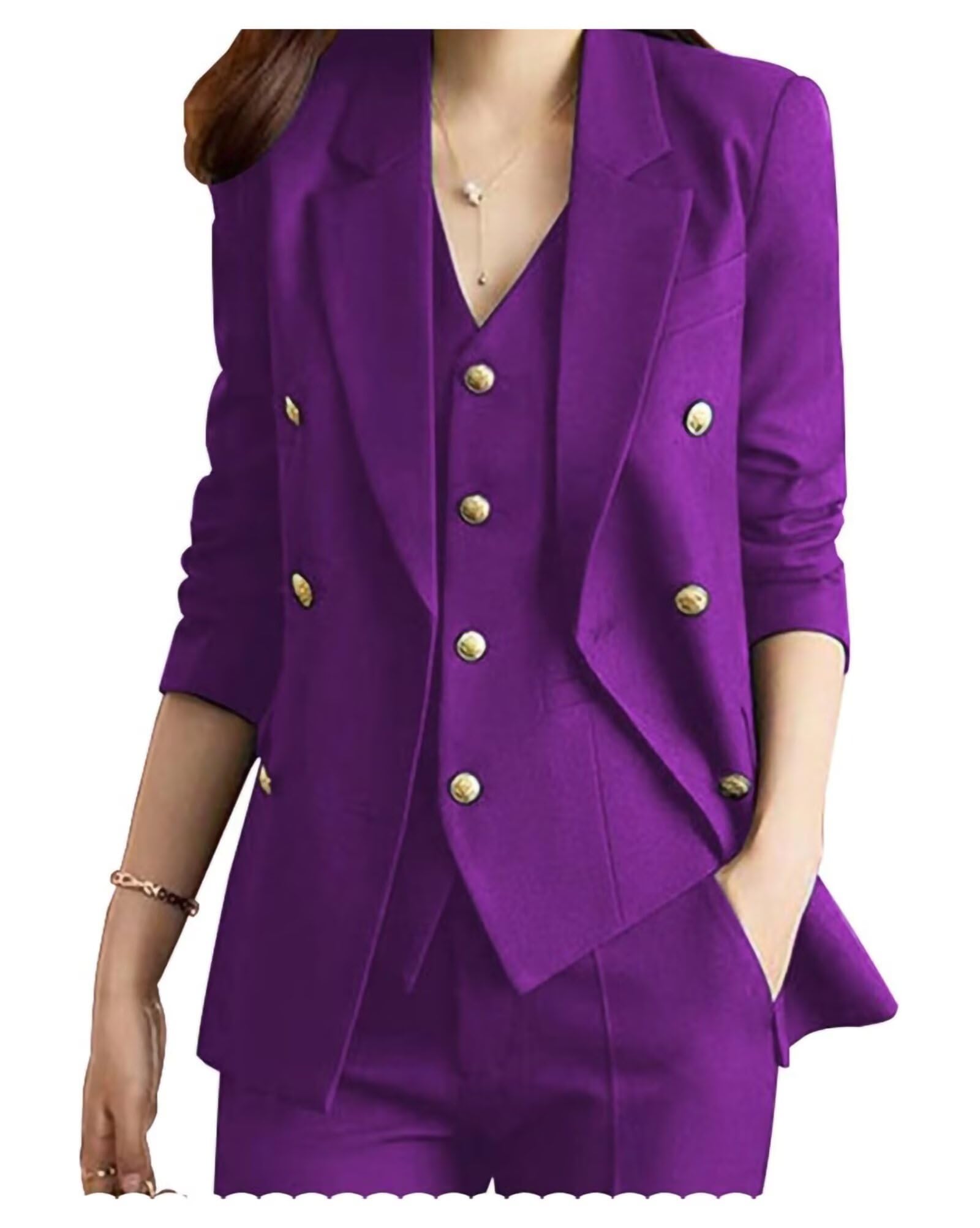 Womens 3 Piece Pant Suits Lady Business Outfits Slim Fit Women Suits Pantsuits