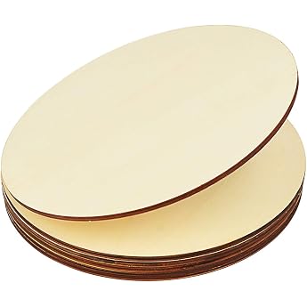Artificer 6 mm Thick Round Wooden Discs 30.5 cm, Pack of 4 Large Plywood Wooden Board Round 30.5 cm, Blank Wooden Circle for 