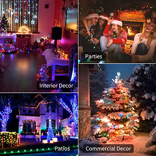 Image of Battery Operated Christmas Lights 2 Pack 18 Feet 50 LED Clear Mini String Lights with 8 Modes Waterproof Tree Lights for Xmas Outdoor Indoor Holiday Party Garden Decor, Multicolor