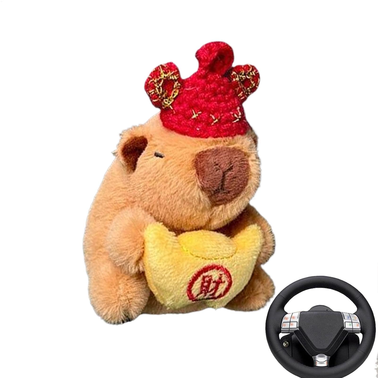 Animale di peluche di capibara, peluche di capibara - Capibara per interni di auto simpatico cartone animato - Peluche animali, divertente bambola di peluche Capibara, decorazioni per cruscotto per am