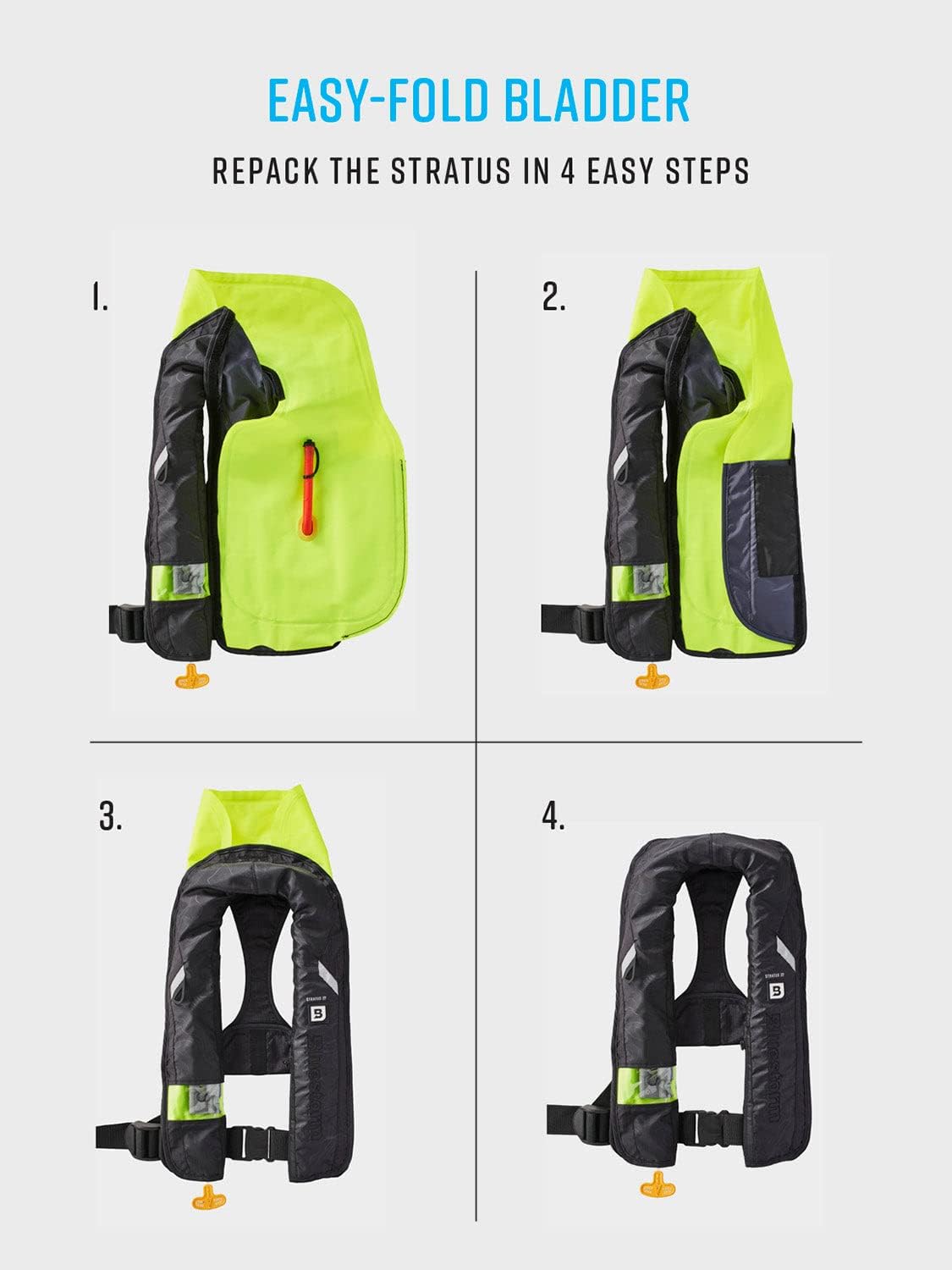 BLUESTORM Stratus 35 Inflatable Life Jacket PFD for Adults | US Coast Guard (USCG) Approved Automatic Self Inflating Life Vest Preserver with Manual Ripcord