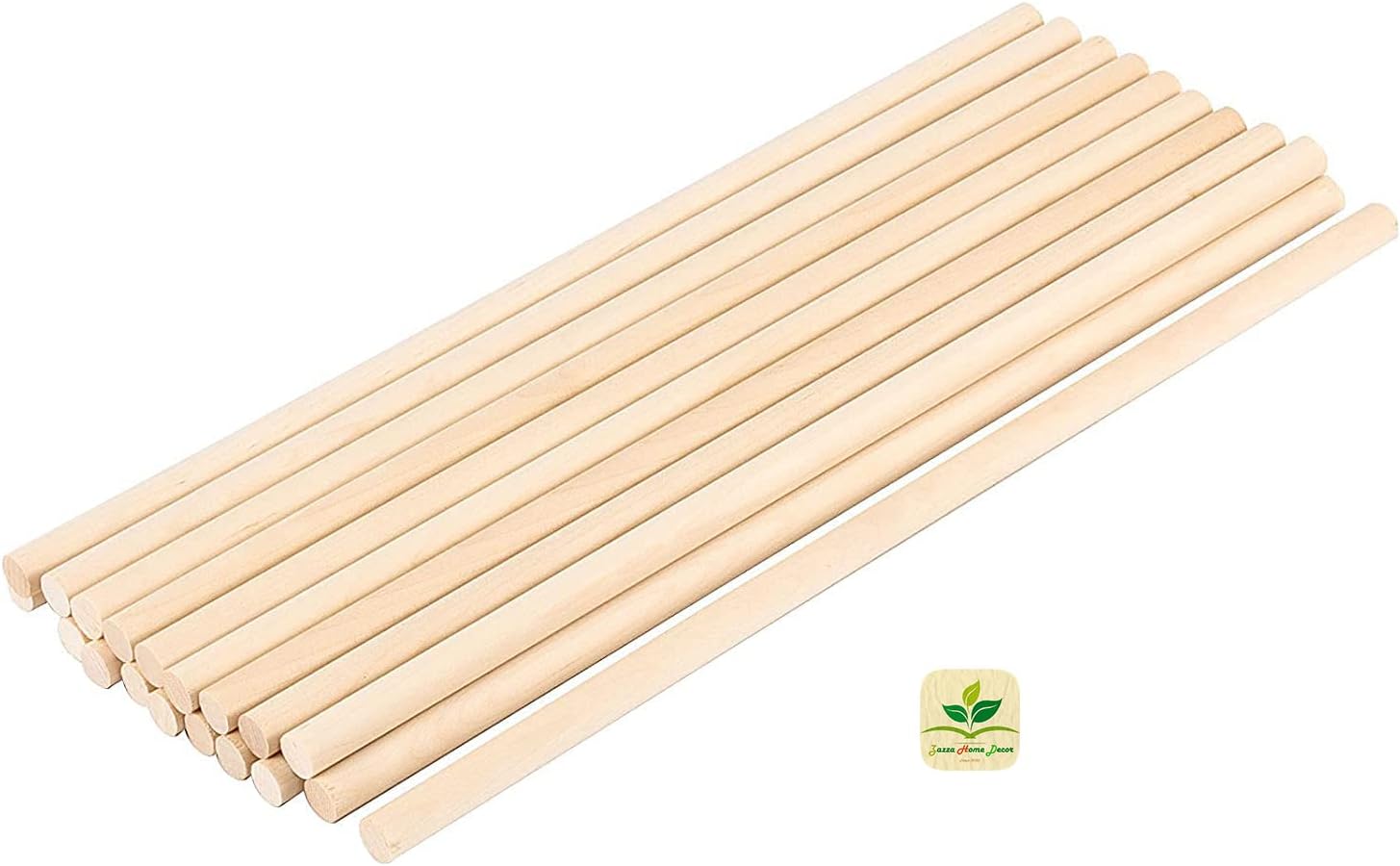 Zazza Home Decor- Macrame Wooden Dowel Rods, Wood Dowels, Unfinished Wood Sticks for Craft Projects and DIY Home Decor 15 PCS 12mm x 12 Inch