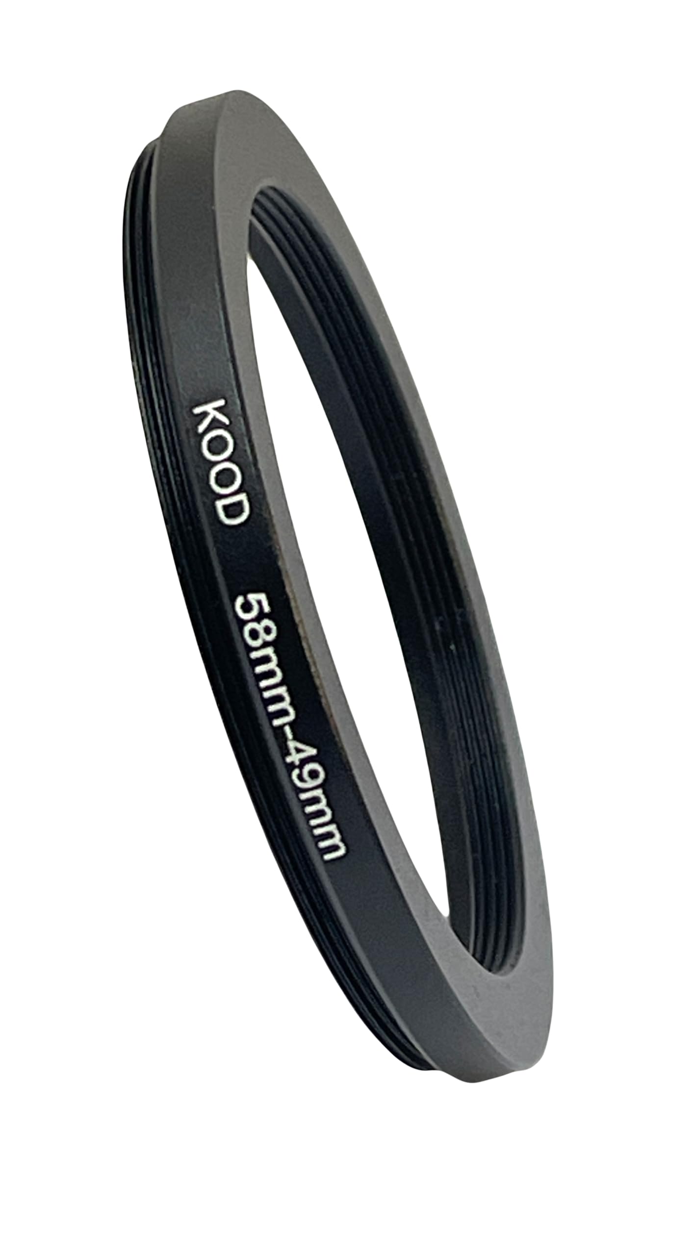 Men's Black Kood Stepping Ring 58-49Mm, Camera Filter Step-Down Ring Adapter, 58Mm To 49Mm, Metal, For Uv, Nd, Cpl Filters 49Mm