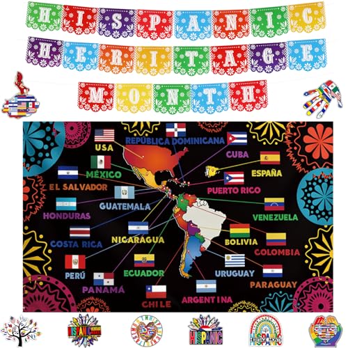 Eshwb Hispanic Heritage Month Decorations Set,Spanish Classroom Decor