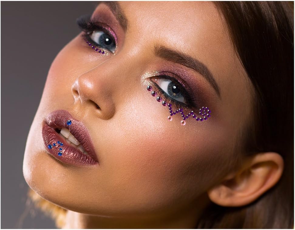 Sticro 5 Sizes Self-Adhesive Rhinestone Sticker 4950 Pieces 22 Colors from 2mm to 6mm Bling Craft Jewels Crystal Gem Stickers Ideal for Face, Body, Makeup, Festival, Carnival, Crafts & Embellishments : Arts, Crafts & Sewing