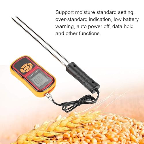 Miniatura 8 de Medidor de humedad de grano GM640, probador digital portátil de temperatura de humedad con retroiluminación LCD para la compra de granos de grano de