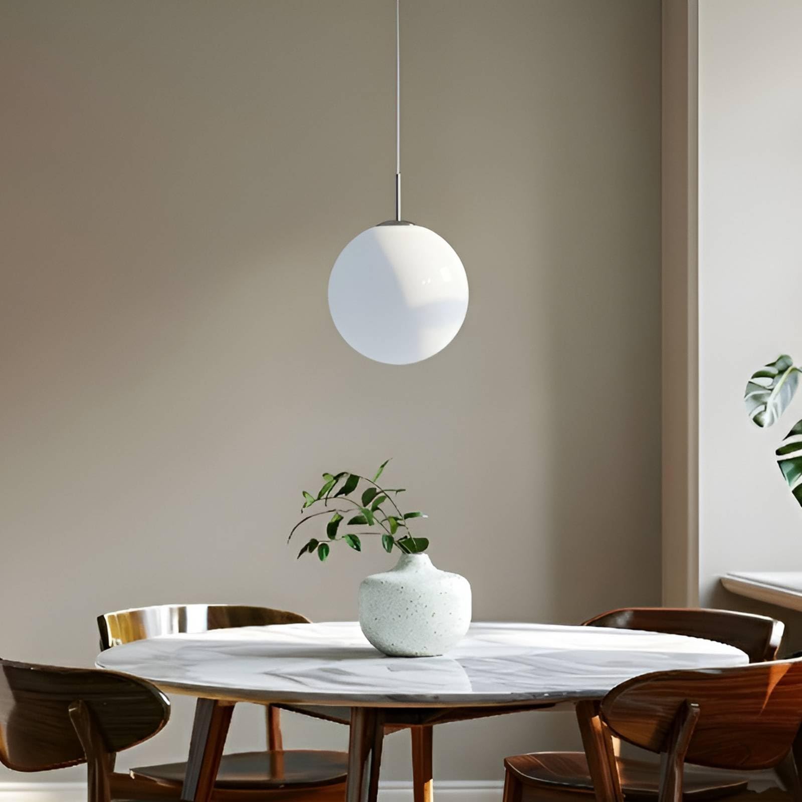 Lindby Pendelleuchte Marike (Modern) in Weiß aus Glas (1 flammig, E27) - Hängelampe Esstischlampe Hängeleuchte Wohnzimmerleuchte