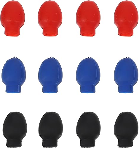 VICASKY 6 pares de fundas de goma para baquetas, accesorios de amortiguador de tambor, punta de baqueta, puntas de práctica silenciosas, punta de