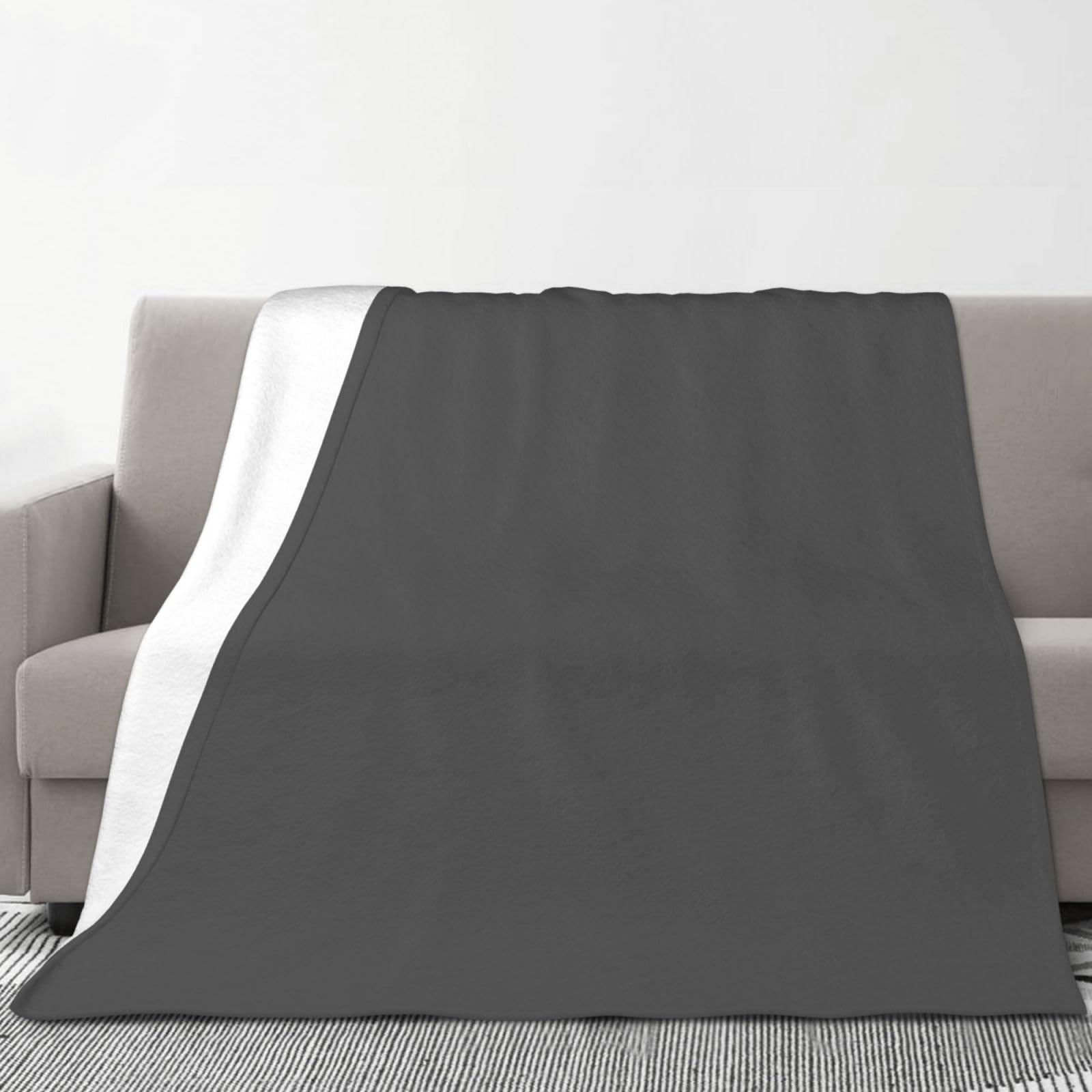Couverture flanelle ébène 177x203cm plaid décoratif canapé et lit