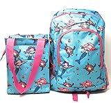 Kids Full Size Backpack with Side Mesh Pockets and Insulated Lunch Bag Box Carrier (Mermaid)