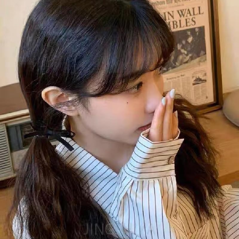 Miniatura 6 de ShiQiao Spl Pinza para el cabello, pinza para el cabello para mujeres y niñas, pasadores de satén con lazo para mujeres y niñas, 6 piezas (negro,