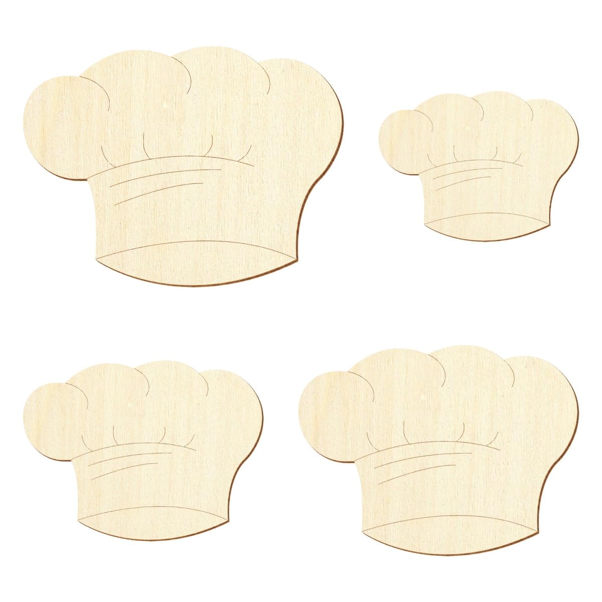 Gorro de cocinero de madera V1, decoración para manualidades, 5-50 cm, paquete con 25 unidades, ancho 20 cm