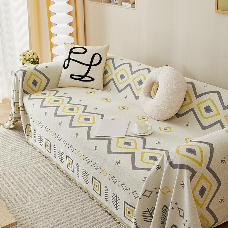 Housses de Canapé d'angle Chenille 3 Places Lavable en Forme de L