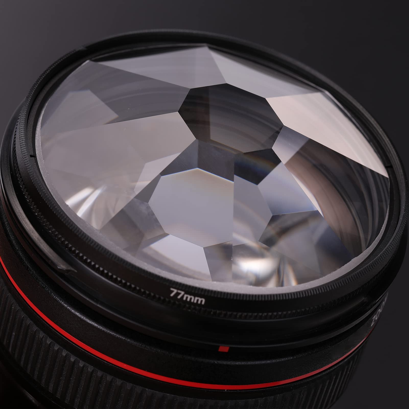 Funien Filtro de cámara Fotografía de primer plano Película de desenfoque Accesor de fotografía Filtro de caleidospio de vidrio de 77 mm Accesor de cámara
