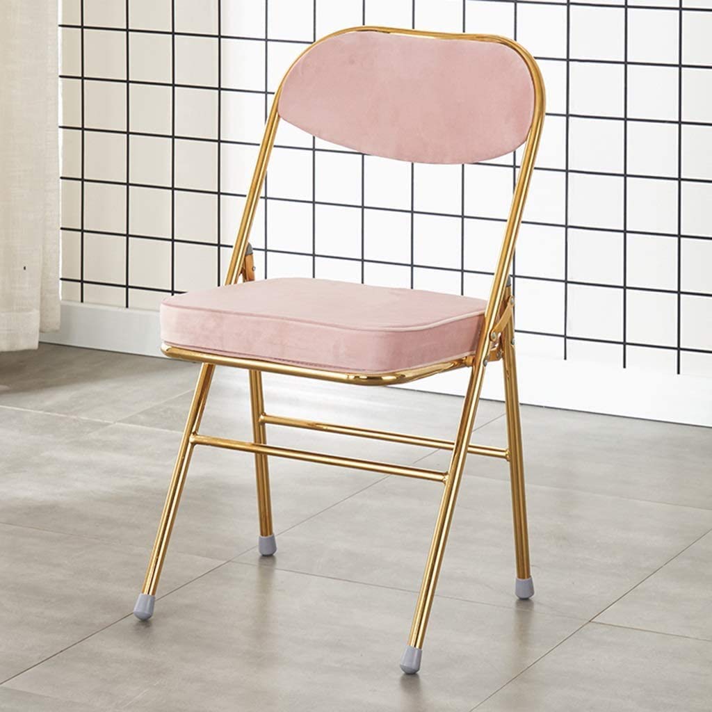 Chaise pliante d'intérieur de luxe – Chaise épaisse avec dossier en flanelle avec coussin pour restaurant et salon – Chaise de visiteur portable et confortable – Charge maximale de 150 kg