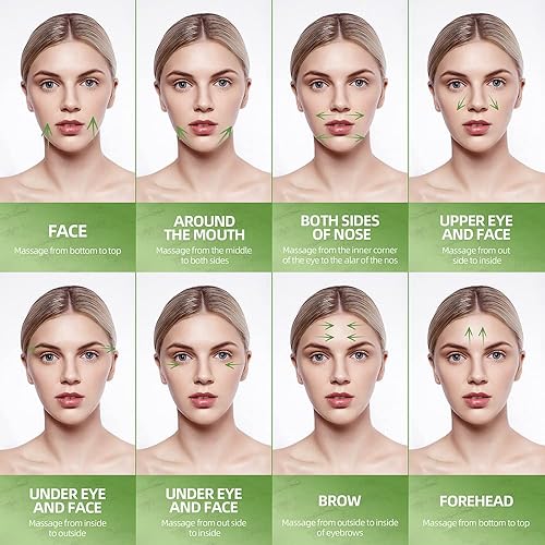 Miniatura 4 de Juego de rodillo de jade natural 3 en 1 y Gua Sha para cara y ojos, rodillo de masaje de enfriamiento facial (rodillo de hielo blanco + rodillo de