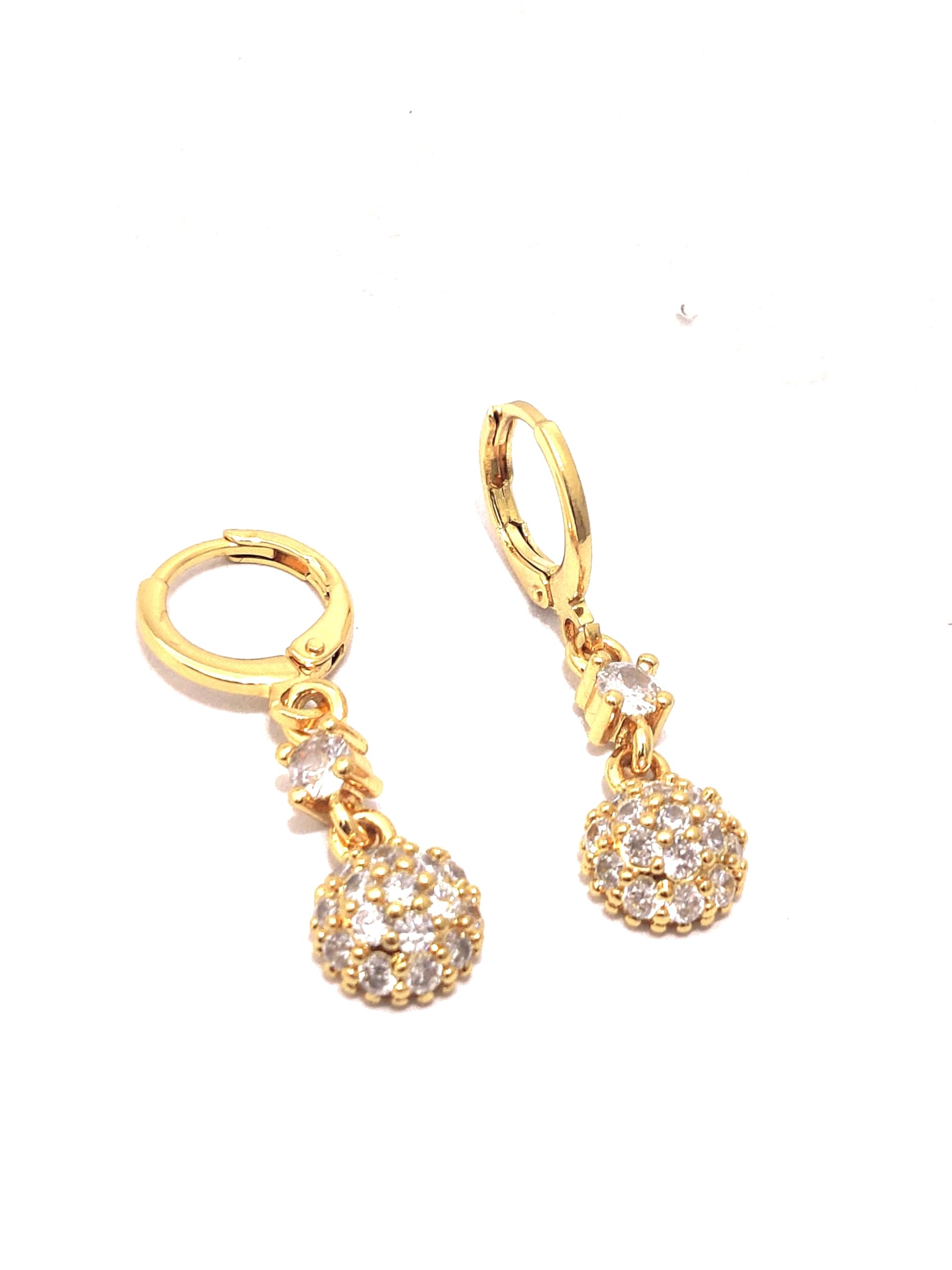 Gold Plated Cz Hanging Korean Earrings for Women Fashion Stylish (B0D2XXW4G9) Amazon Price History, Amazon Price Tracker