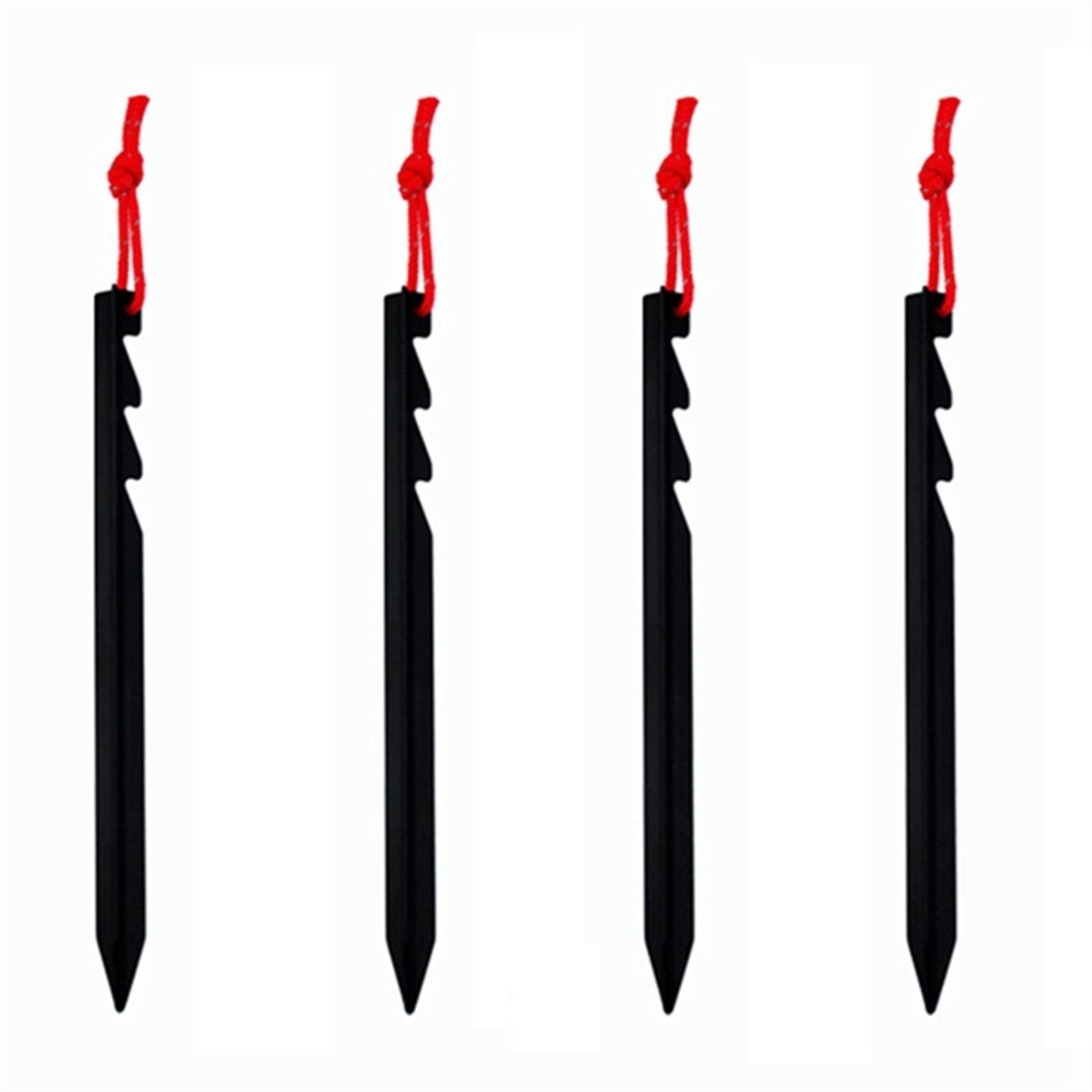 Robuste et Durable 8Pc Professionnel 18cm Piquet de Tente Réglable Clou en Alliage d'Aluminium Pieu Corde Camping Équipement Tente Accessoires pour Jardinage Randonnée (Noir)