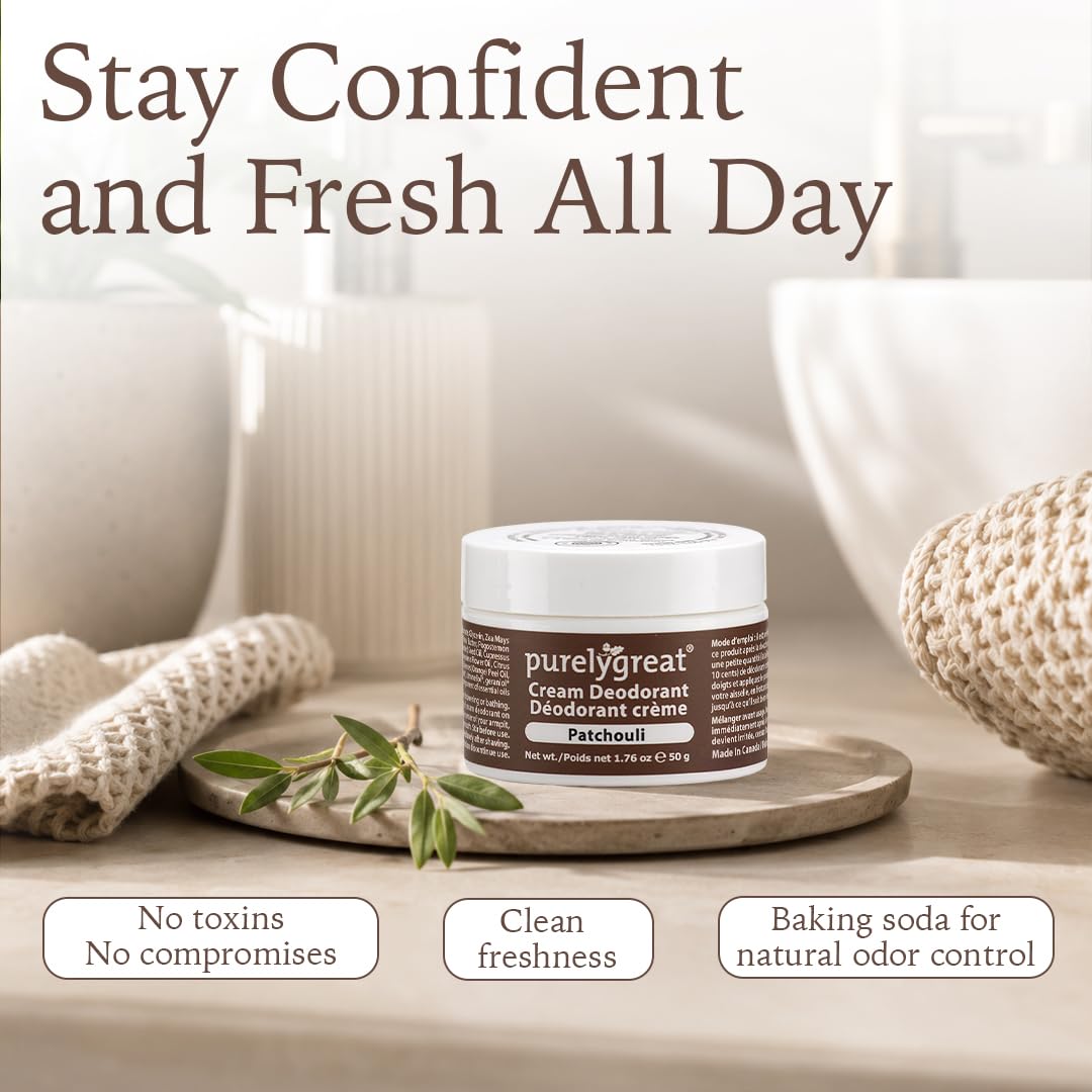purelygreat Naturalny dezodorant dla mężczyzn Patchouli – EWG Zweryfikowane – Wegańskie