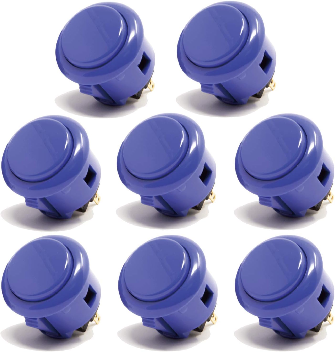 Sanwa 8 pcs OBSF-30 Original Push Button 30mm - for Arcade Jamma Video Game & Arcade Joystick Games Console (Dark Blue) S@NWA