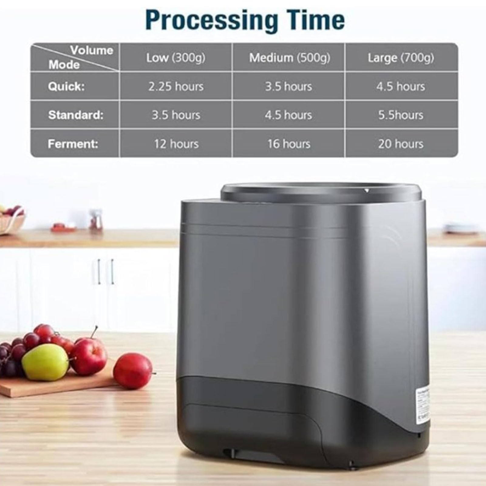 Compostiera Elettrica da Cucina, Compostiera Elettrica da Cucina, Compostiera Elettrica da 2,5 Litri, Ecologica, a Basso Rumore, Elaborazione Ad Alta Temperatura, Bidone per Compost(Spina europea)