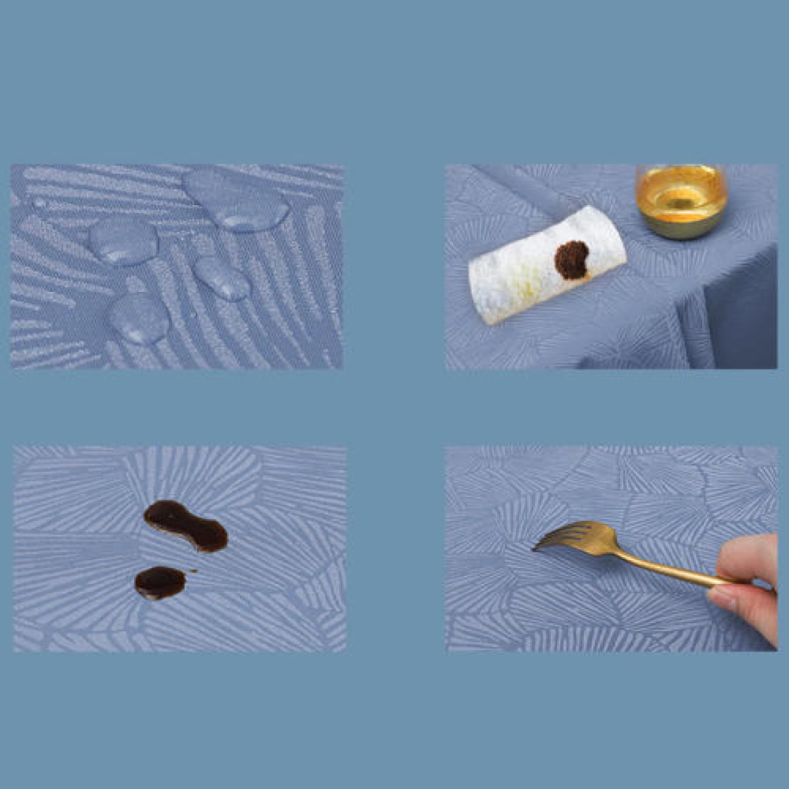 Tischtuch Tischdecken Wasserabweisend Lotuseffekt Verbrühungshemmende Pu Abwaschbar Tischwäsche Eckig Kaffee B 120 × 120cm