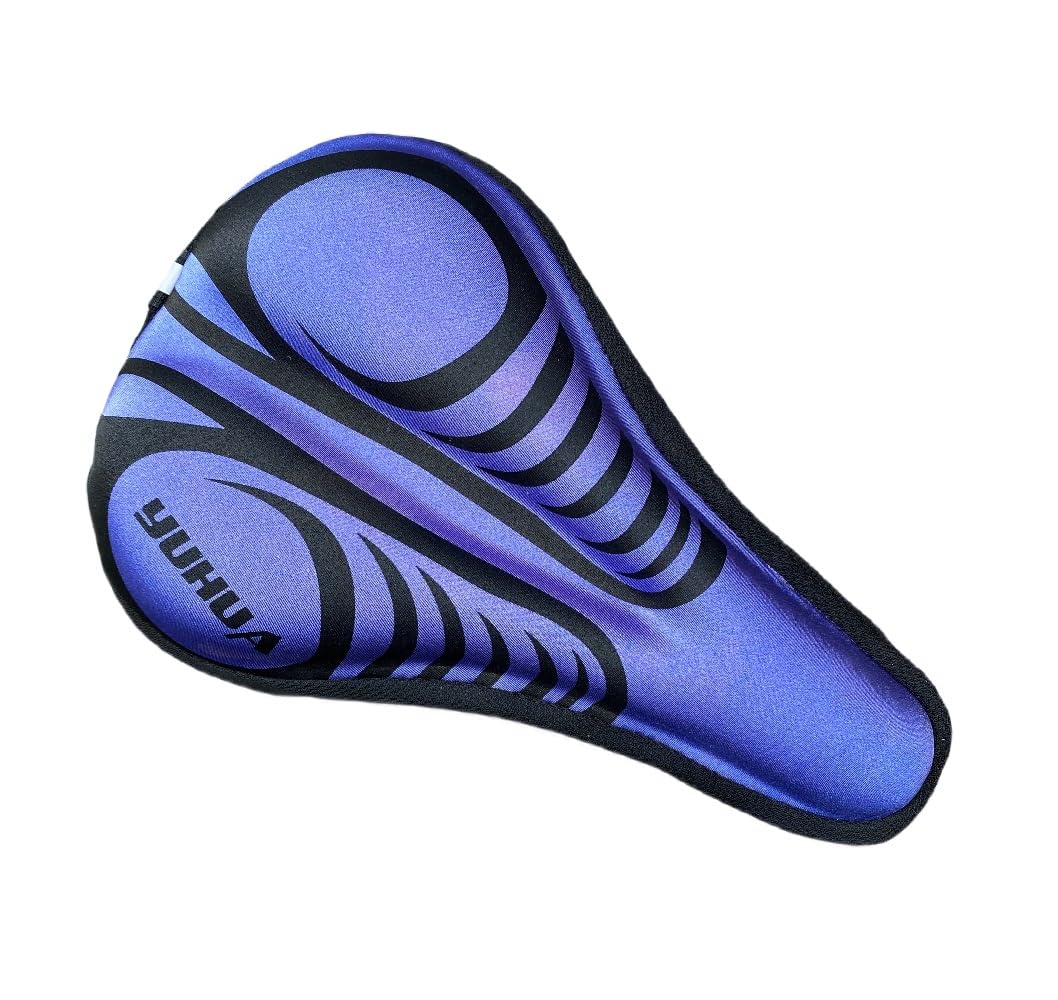 Alexvyan Cycling Cushion Pad with Silicone Gel Saddle Seat Cover for Bicycle (Blue)-image-8