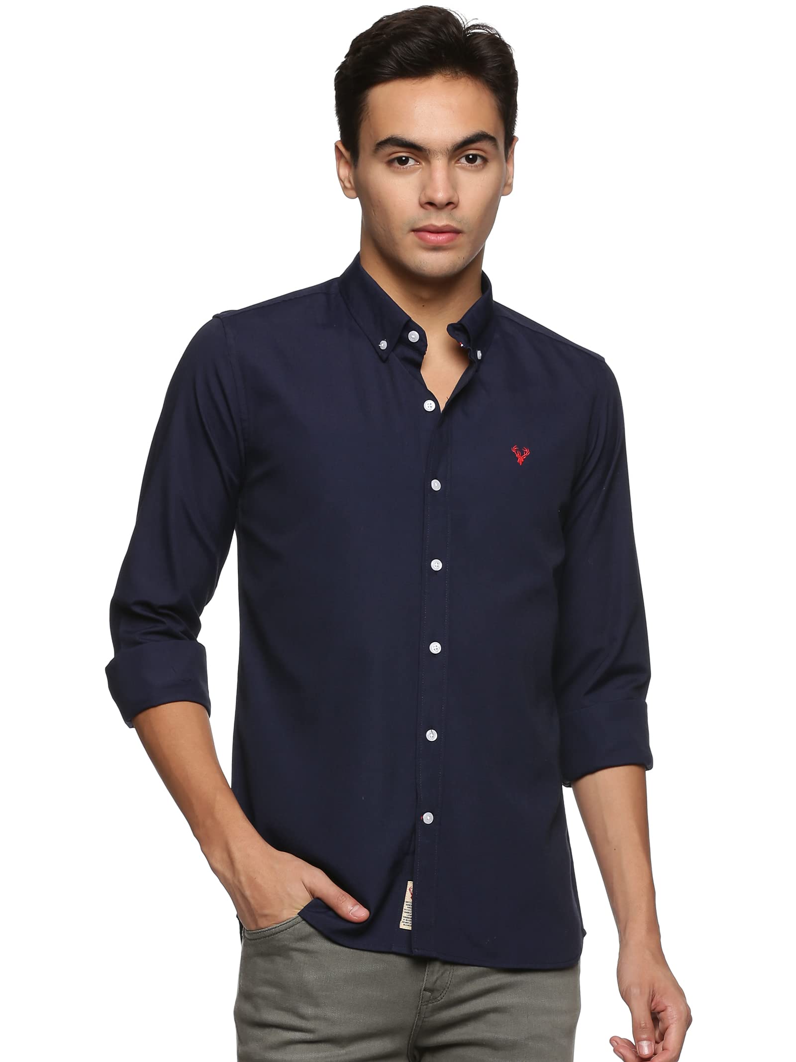 U.S. ELKMen's Button Down Slim Fit, Casual Style semi Shirt Dressing | Long Sleeve | Smart Fit Cuff