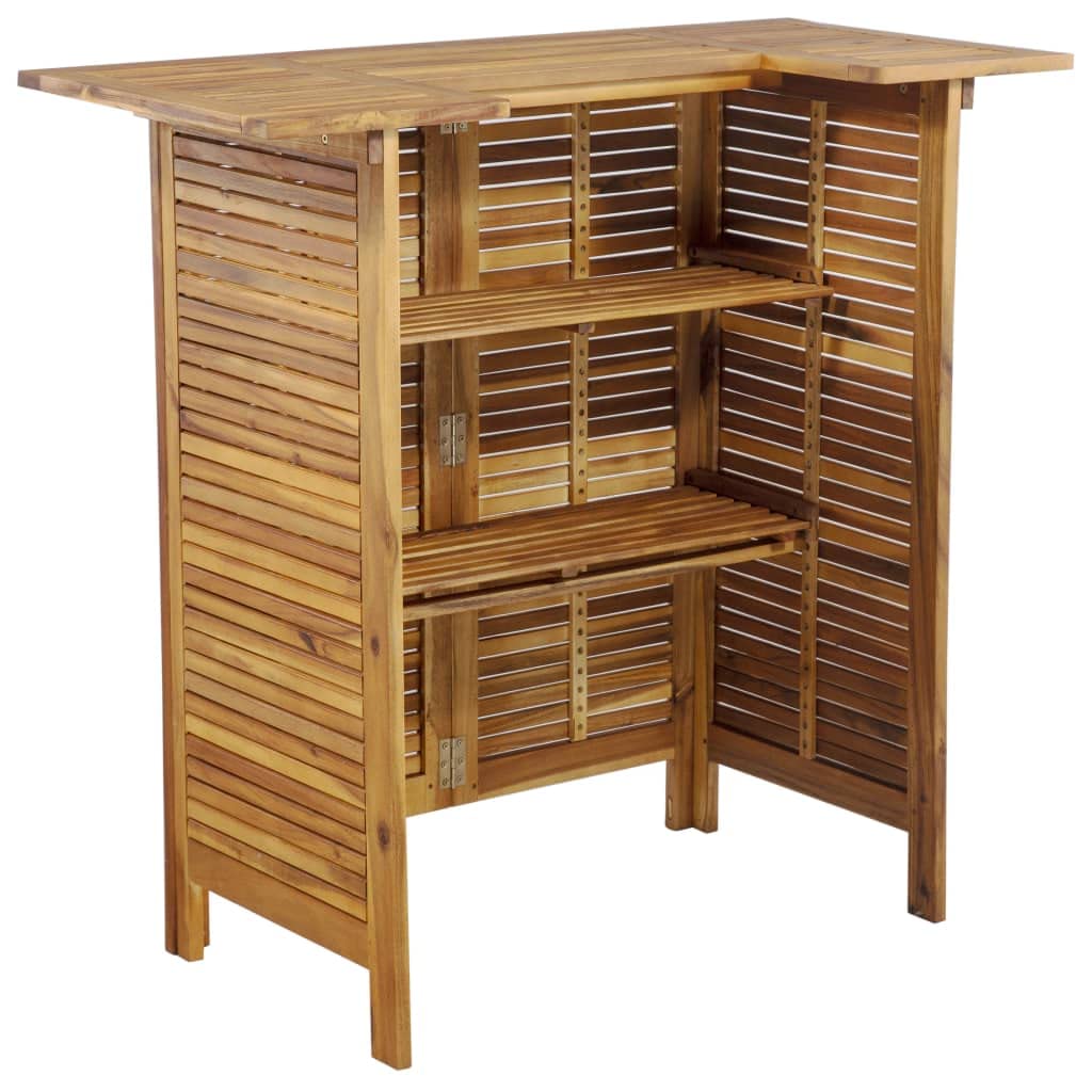 Mesa Alta de Bar de Madera de Acacia Maciza 110x50x105 cm,Mesa Alta de Bar de Madera de Acacia Maciza Estilo Rústico para Exteriores e Interiores Muebles y Accesorios de Jardín