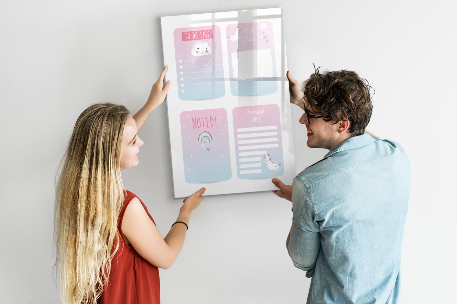 Lavagna Magnetica Elegante in Vetro | Include Magneti Ultra Forti, Pennarello e Gomma | Casa, Ufficio, Scuola e Studio - 60x40 - Agenda settimanale